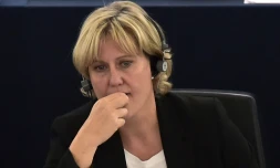 L'eurodéputée Nadine Morano au parlement européen le 7 octobre 2015 à Strasbourg