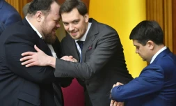 Le Premier ministre ukrainien Oleksiy Goncharuk au Parlement à Kiev le 17 janvier 2020