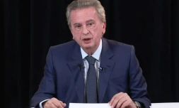 Une capture d'écran d'une vidéo publiée par la Banque centrale du Liban, montre son chef Riad Salamé s'exprimer lors d'une allocution télévisée, le 29 avril 2020