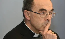Le cardinal de Lyon, Philippe Barbarin lors d'une conférence de presse à Lourdes, le 15 mars 2016