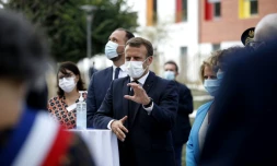 Le président Emmanuel Macron le 22 septembre 2020 à Bracieux (Loir-et-Cher)