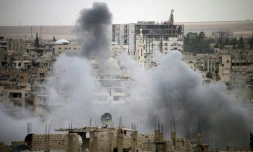 Bombardements dans la province de Deraa, le 22 mai 2018 en Syrie