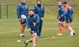 Le pilier français Rabah Slimani à l'entraînement à Marcoussis, le 11 février 2017
