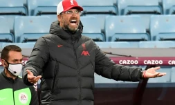 L'entraîneur allemand de Liverpool, Jürgen Klopp, lors du match de Bundesliga face à Aston Villa, à Birmingham, le 4 octobre 2020