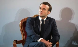 Le président Emmanuel Macron, en visite en Côte d'Ivoire, au palais présidentiel à Abidjan, le 21 décembre 2019