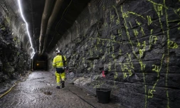 Le dépôt souterrain de stockage de déchets nucléaire d'Onkalo, le 2 mai 2023, sur l'île d'Olkiluoto, en Finlande