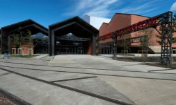 Sur la Comédie de Saint-Etienne (Loire) dans le centre-est de la France, le 14 septembre 2017