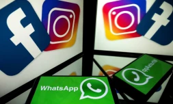 Logos de Facebook, Instagram et Whatsapp sur des écrans, le 5 octobre 2020 à Toulouse, en France
