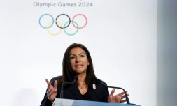 La maire de Paris Anne Hidalgo le 3 février à Paris, lors de la campagne pour accueillir les Jeux Olympiques en 2024 à Paris