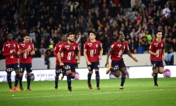 Les Lillois exultent après la victoire en Coupe de la Ligue face à Valenciennes, le 25 octobre 2017 au stade Pierre-Mauroy