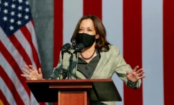 La candidate démocrate à la vice-présidence des Etats-Unis Kamala Harris, le 2 octobre 2020 à Las Vegas