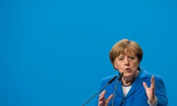 La chanceliÚre allemande Angela Merkel lors d'une réunion politique du CDU à Nuertingen, le 8 mars 2016