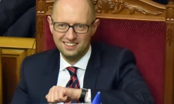 Le Premier ministre ukrainien Arseni Iatseniouk au Parlement à Kiev, le 16 février 2016