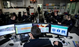 Un centre d'appel des pompiers en janvier 2019 Ă Paris