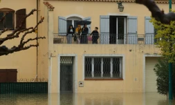 Zone inondée lors des précédentes précipitations à Le Muy (sud-est de la France), le 24 novembre 2019