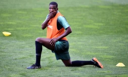 Le milieu portugais William Carvalho lors d'une séance d'entrapinement à Braga le 27 mai 2018