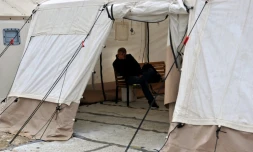 Un camp pour migrants le 14 octobre 2015 à Idomi dans le nord de la Grèce