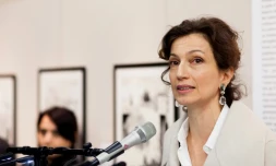 La ministre de la Culture Audrey Azoulay, le 26 janvier 2017 à Angoulème