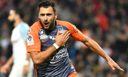 L'attaquant de Montpellier Gaëtan Laborde buteur lors de la victoire à domicile 3-0 face à Marseille le 4 novembre 2018