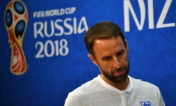 Le sélectionneur de l'Angleterre Gareth Southgate en conférence de presse, le 23 juin 2018 à Nijni Novgorod