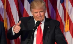 Le président élu Donald Trump lors de son discours de victoire, à New York, le 9 novembre 2016