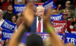 Donald Trump, lors d'un meeting de campagne dans le Montana, le 9 août 2024