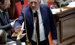 Le Premier ministre François Bayrou à son arrivée à l'Assemblée nationale le 19 février 2025, à Paris