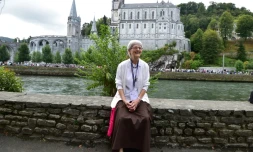 Soeur Bernadette Moriau à Lourdes après un pélerinage, le 13 août 2018