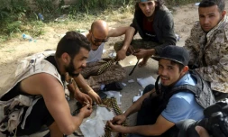 Des combattants libyens, loyaux au gouvernement d'union nationale, Ă Ain Zara au sud de Tripoli, le 20 avril 2019