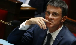 Manuel Valls lors de la séance des questions au gouvernement le 25 octobre 2016 à l'Assemblée nationale à Paris