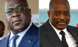 Le président de la RDC Felix Tshisekedi (D) et son prédécesseur Joseph Kabila (G)