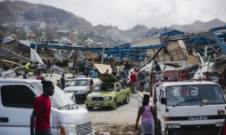 Un quartier de Canefield à la Dominique, quatre jours après le passage du cyclone Maria, le 22 septembre 2017