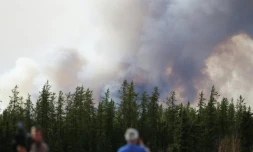 Une fumée epaisse s'échappe au dessus de Fort McMurray, le 7 mai 2016