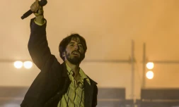 Le rappeur Antoine Valentinelli, dit Lomepal, aux  Eurockeennes de Belfort, festival de rock organisé à Sermamagny, dans l'est de la France, le 1er juillet 2023