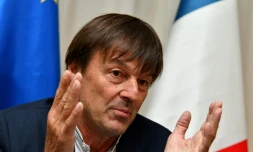 Le ministre français de l'Environnement Nicolas Hulot au G7 à Bologne le 12 juin 2017