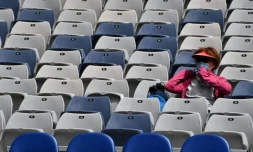 Une spectatrice de l'Open d'Australie, à Melbourne, le 12 février 2021