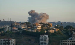 Une frappe aérienne israélienne sur la ville de Nabatiyé, dans le sud du Liban, le 12 juin 2026