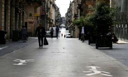 Dans la rue Sainte-Catherine Ă Bordeaux le 9 mai 2020