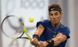L'Espagnol Rafael Nadal face à l'Américain Jared Donaldson au 2e tour du tournoi de Shanghai, le 11 octobre 2017 