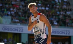 Le décathlonien français Kevin Mayer lors des championnats du monde à Eugene (Etats-Unis), le 23 juillet 2022