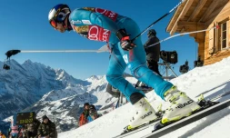 Le Norvégen Aksel Lund Svindal lors de l'entraînement pour la descente de Wengen, le 11 janvier 2017