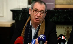 Eric Mouzin, père d'Estelle Mouzin, disparue depuis 2003, tient une conférence de presse à Paris, le 9 janvier 2018