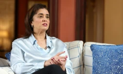 Hanan Balkhy, directrice régionale de l'OMS pour la Méditerranée orientale, lors d'un entretien avec l'AFP à Ryad, le 20 avril 2025 en Arabie saoudite