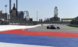 La Mercedes du Finlandais Valterri Bottas lors du GP de F1 de Russie, le 30 avril 2017 à Sotchi
