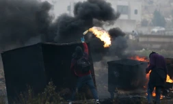 Heurts entre manifestants palestiniens et armée israélienne, le 16 novembre 2015 à al-Bireh près de Ramallah