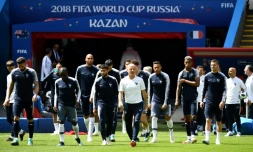 Les joueurs français lors d'un entraînement, le 15 juin 2018 à Kazan
