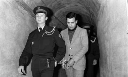 Le Tunisien Hamida Djandoubi (d), le 24 février 1977 à Aix-en-Provence