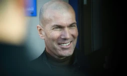 Zinédine Zidane à l'inauguration d'un cabinet de téléconsultation dans le quartier de La Castellane, le 11 février 2022 à Marseille 