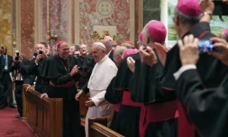 Le pape à la cathédrale St Matthew de Washington avec quelque 300 évêques américains, le 23 septembre 2015
