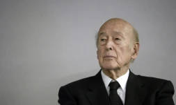 Photo d'archive de l'ancien président français Valery Giscard d'Estaing, le 14 octobre 2014 au Bourget près de Paris